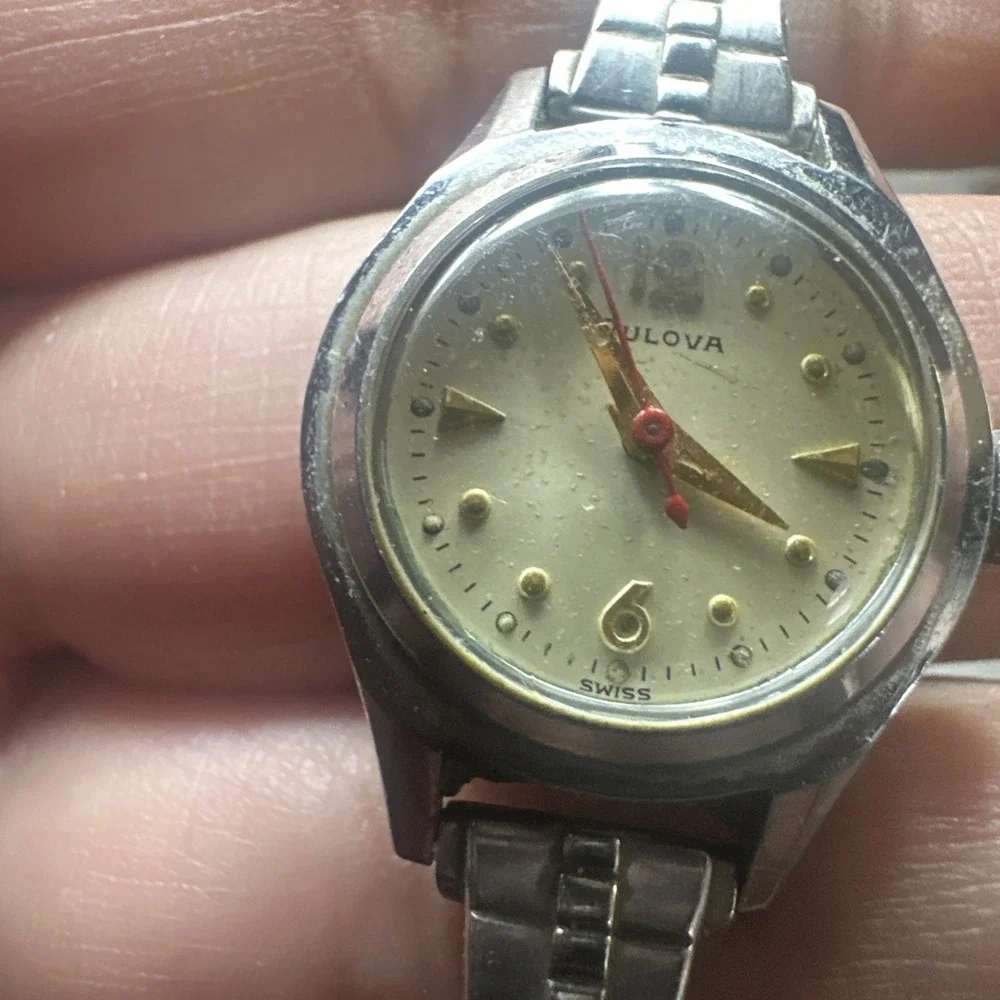 Works VTG BULOVA 1950's Mermaid Ladies watch Swiss Manual wind 21mm Fit 7in RARE